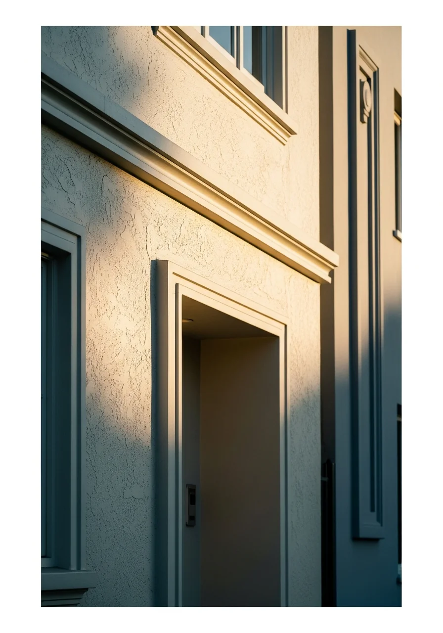 Close-up of a Los Angeles residential property facade showing architectural detail and street-level access.